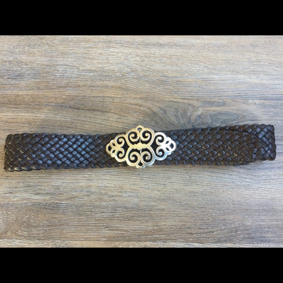Brighton dark brown woven leather belt - Picture 2 of 4
